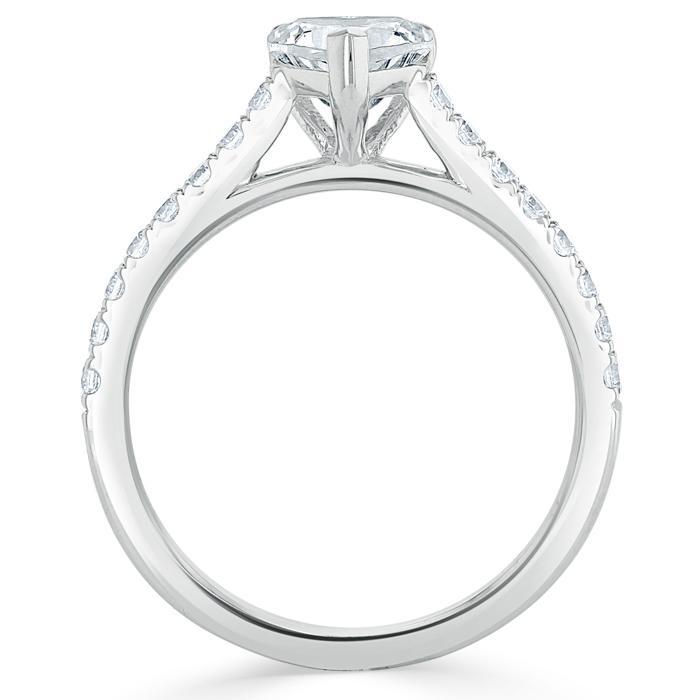 Heart Cut Lab Diamond Engagement Ring, Classic Style