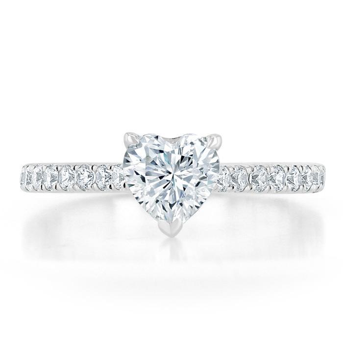 Heart Cut Lab Diamond Engagement Ring, Classic Style