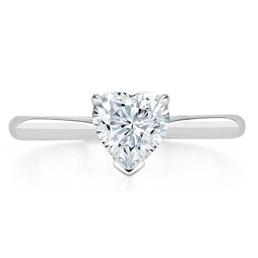 Heart Cut Lab Diamond Engagement Ring, Classic Style