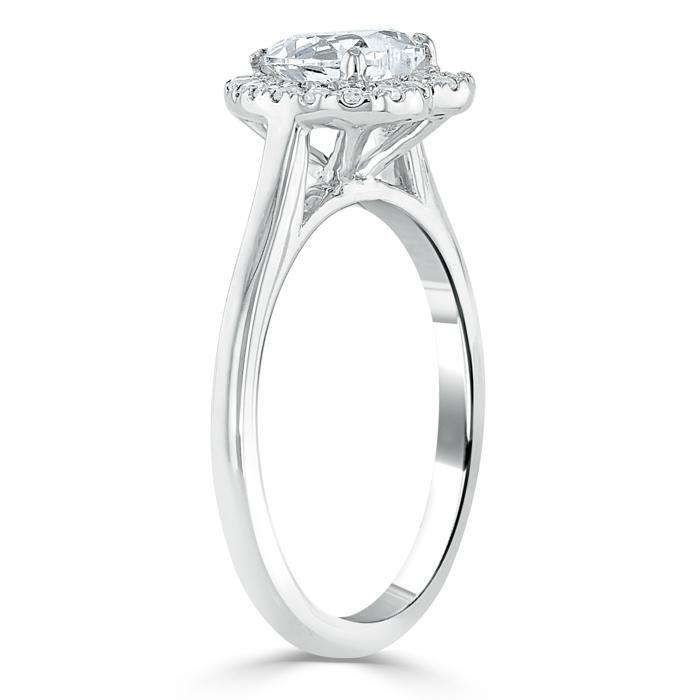 Heart Cut Lab Diamond Halo Engagement Ring