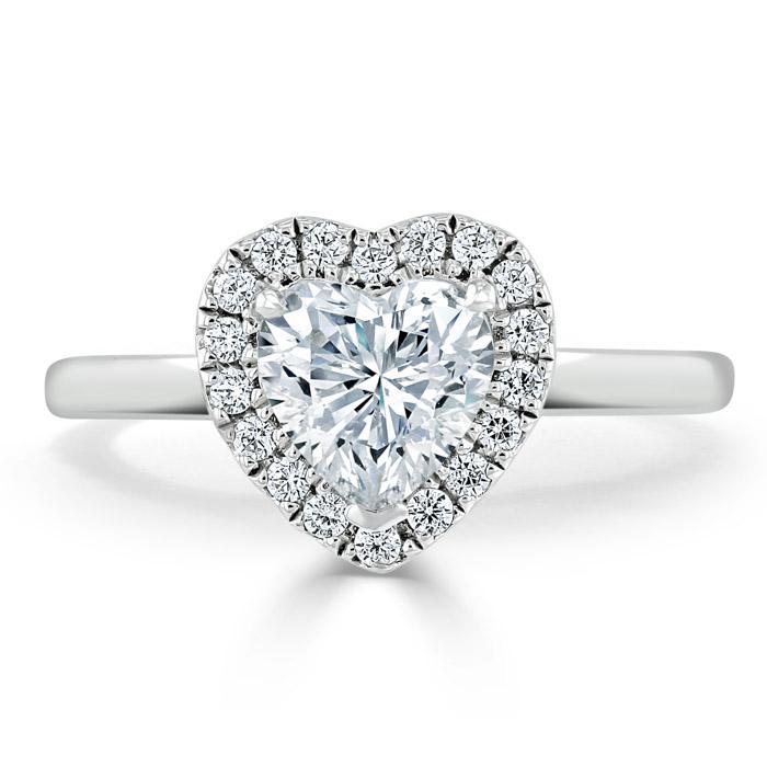 Heart Cut Lab Diamond Halo Engagement Ring