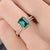 Lab Emerald & Lab Diamond Bridal Ring Set