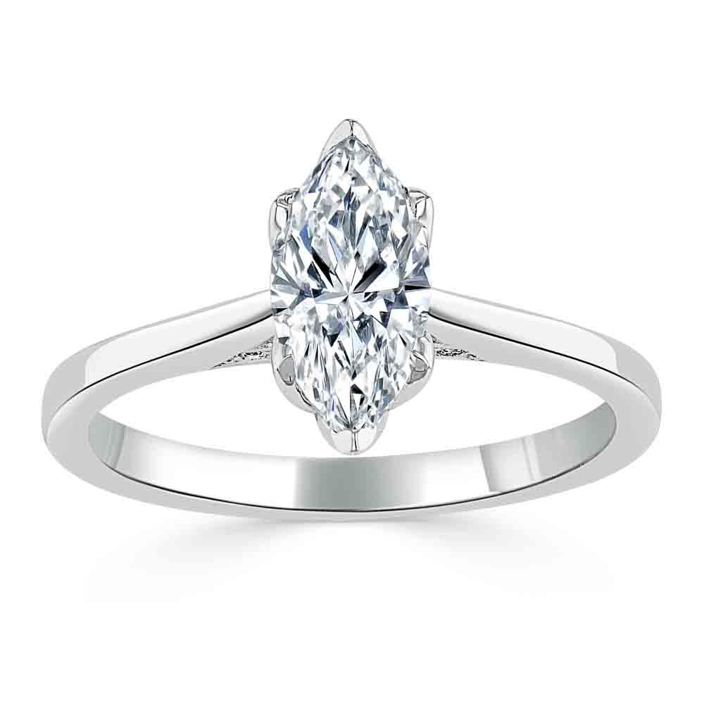 Marquise Cut Lab Diamond Engagement Ring, Classic Design
