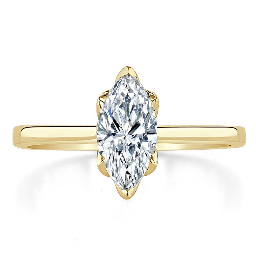 Marquise Cut Lab Diamond Engagement Ring, Classic Design