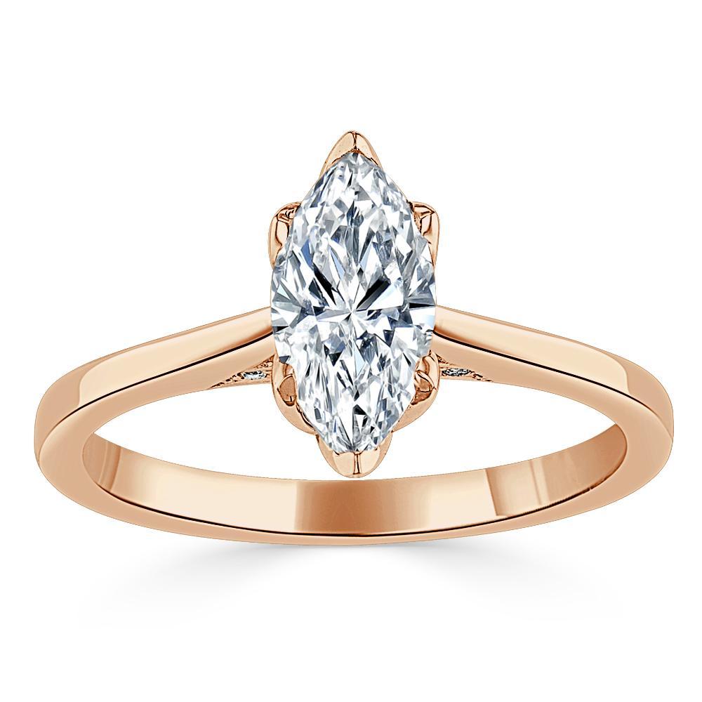 Marquise Cut Lab Diamond Engagement Ring, Classic Design