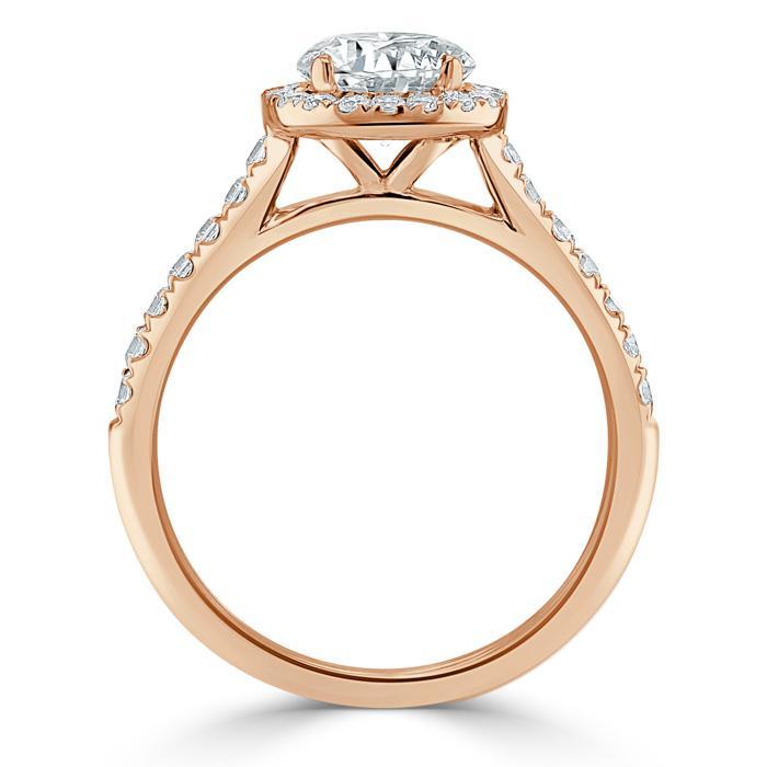 Pear Cut Lab Diamond Engagement Ring, Classic Halo