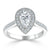 Pear Cut Lab Diamond Engagement Ring, Classic Halo Design