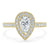 Pear Cut Lab Diamond Engagement Ring, Classic Halo Design
