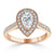 Pear Cut Lab Diamond Engagement Ring, Classic Halo Design