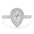 Pear Cut Lab Diamond Engagement Ring, Classic Halo Design