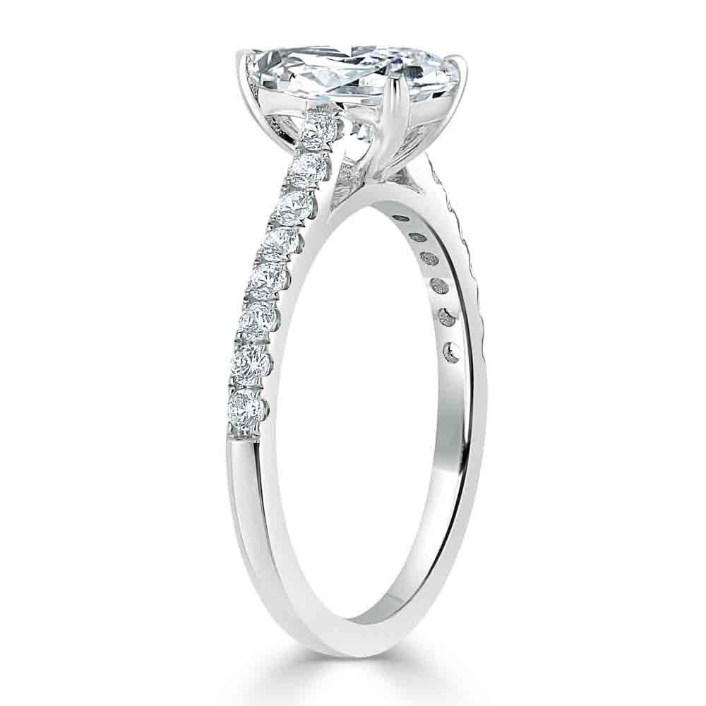 Pear Cut Lab Diamond Engagement Ring, Classic Style