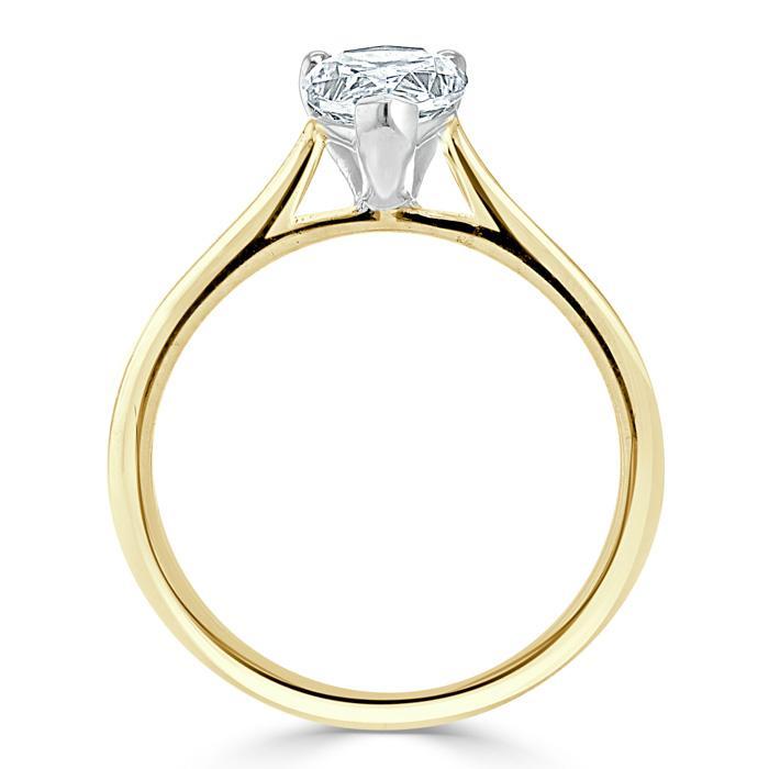 Pear Cut Lab Diamond Engagement Ring, Classic Style