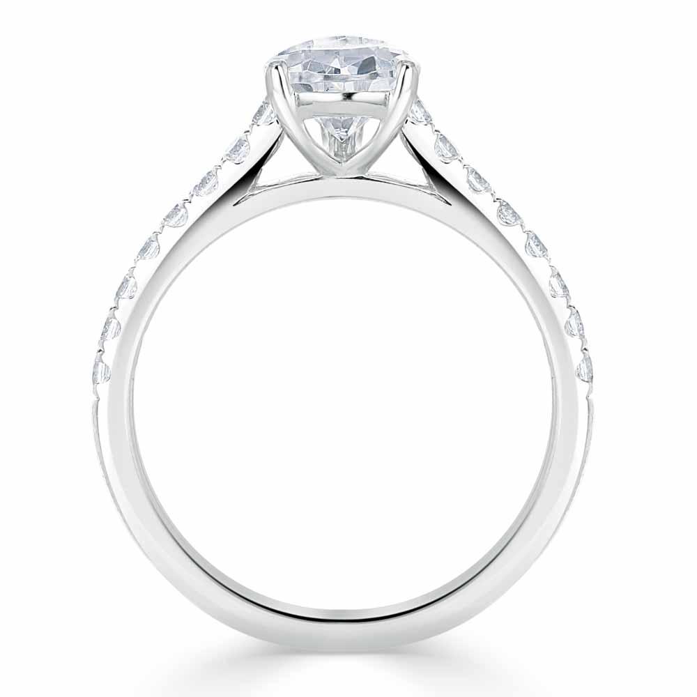 Pear Cut Lab Diamond Engagement Ring, Classic Style