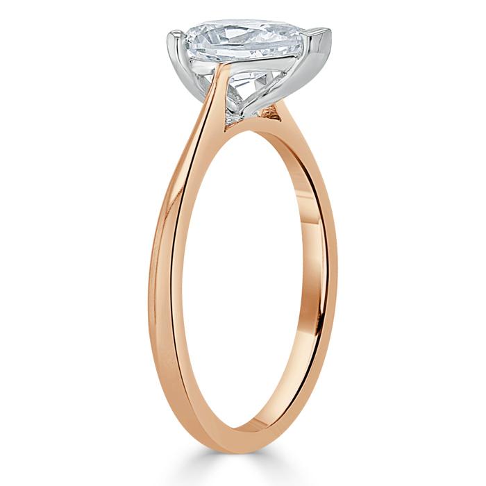 Pear Cut Lab Diamond Engagement Ring, Classic Style