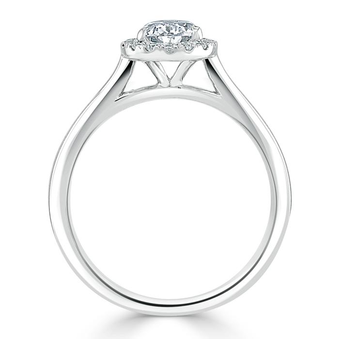 Pear Cut Lab Diamond Halo Engagement Ring