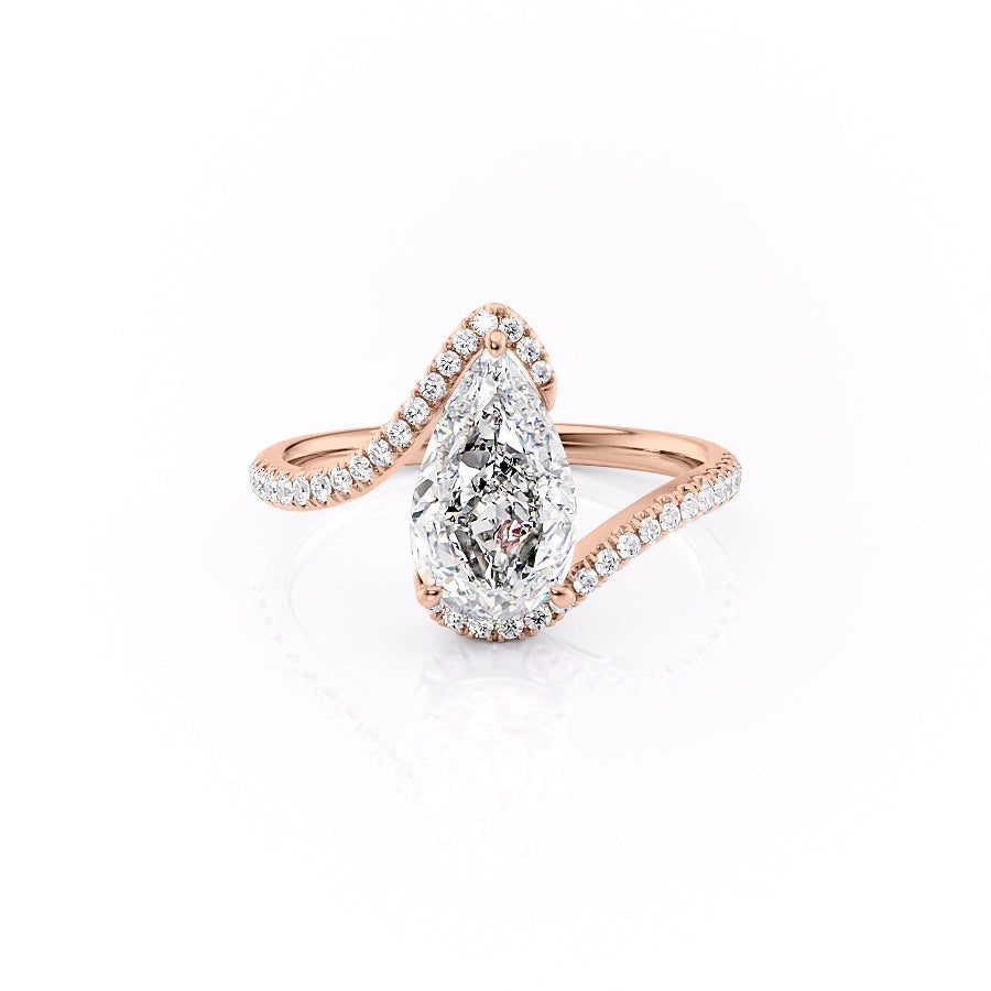 Pear Cut Lab Diamond Twist Ring