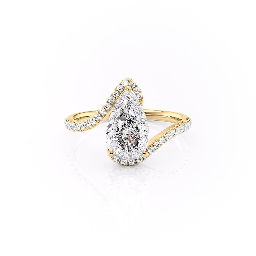 Pear Cut Lab Diamond Twist Ring