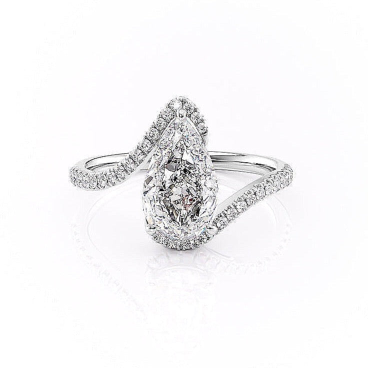 Pear Cut Lab Diamond Twist Ring