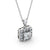 Princess Cut Classic Halo Pendant