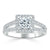 Princess Cut Lab Diamond Engagement Ring, Classic Halo with Split Shank