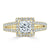Princess Cut Lab Diamond Engagement Ring, Classic Halo with Split Shank