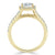 Princess Cut Lab Diamond Engagement Ring, Classic Halo with Split Shank