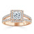 Princess Cut Lab Diamond Engagement Ring, Classic Halo with Split Shank