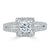 Princess Cut Lab Diamond Engagement Ring, Classic Halo with Split Shank