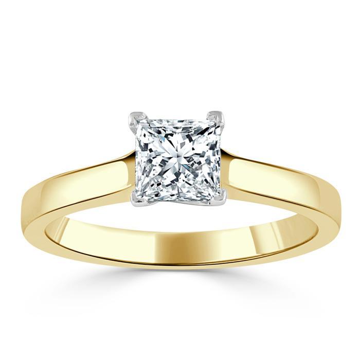 Princess Cut Lab Diamond Engagement Ring, Classic Style