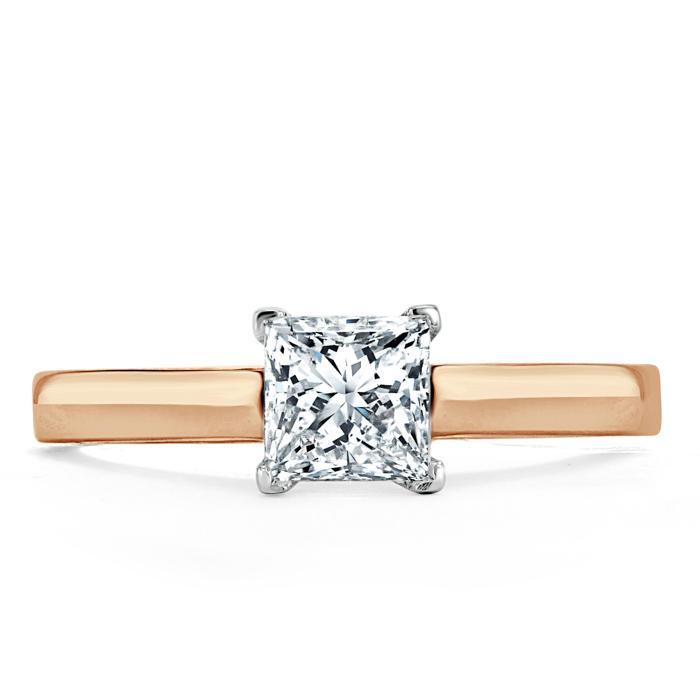 Princess Cut Lab Diamond Engagement Ring, Classic Style