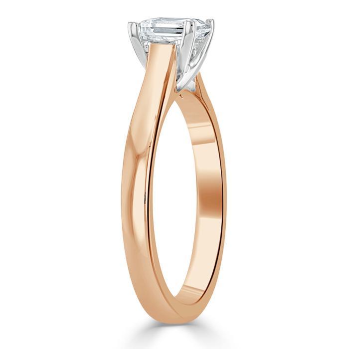 Princess Cut Lab Diamond Engagement Ring, Classic Style