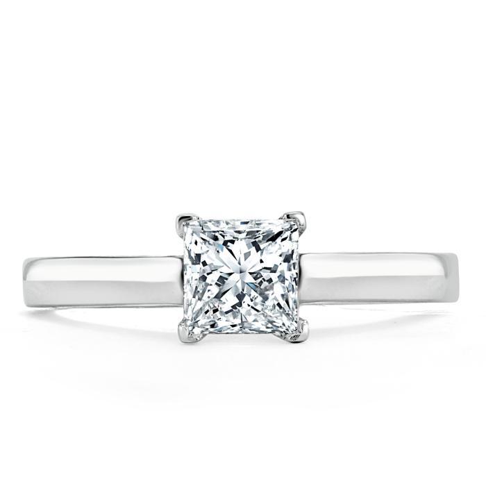 Princess Cut Lab Diamond Engagement Ring, Classic Style