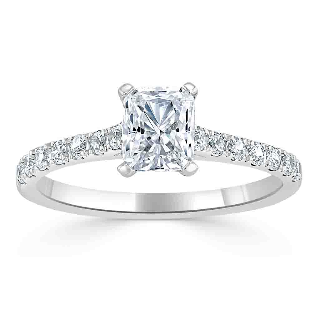 Radiant Cut Lab Diamond Engagement Ring, Classic Style