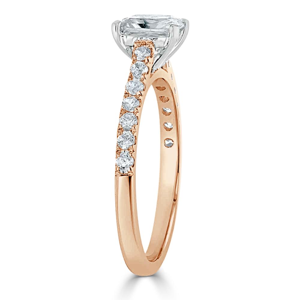 Radiant Cut Lab Diamond Engagement Ring, Classic Style
