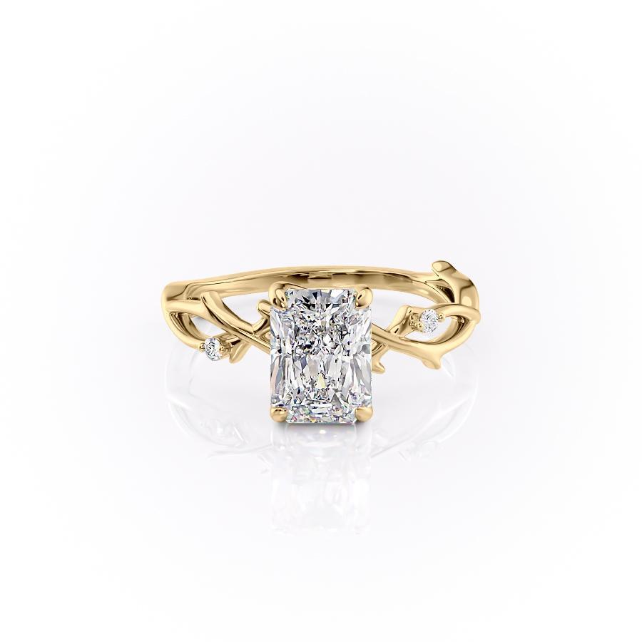 Radiant Cut Lab Diamond Engagement Ring, Twig Design
