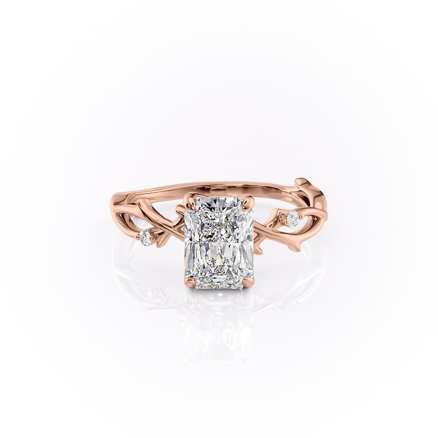 Radiant Cut Lab Diamond Engagement Ring, Twig Design