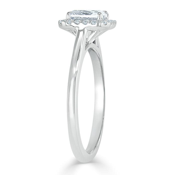 Radiant Cut Lab Diamond Halo Engagement Ring