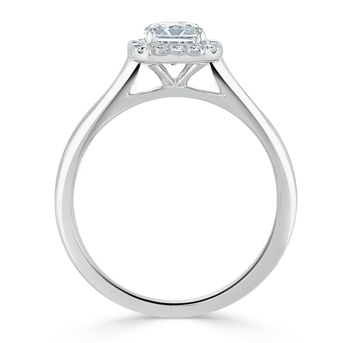 Radiant Cut Lab Diamond Halo Engagement Ring