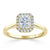 Radiant Cut Lab Diamond Halo Engagement Ring