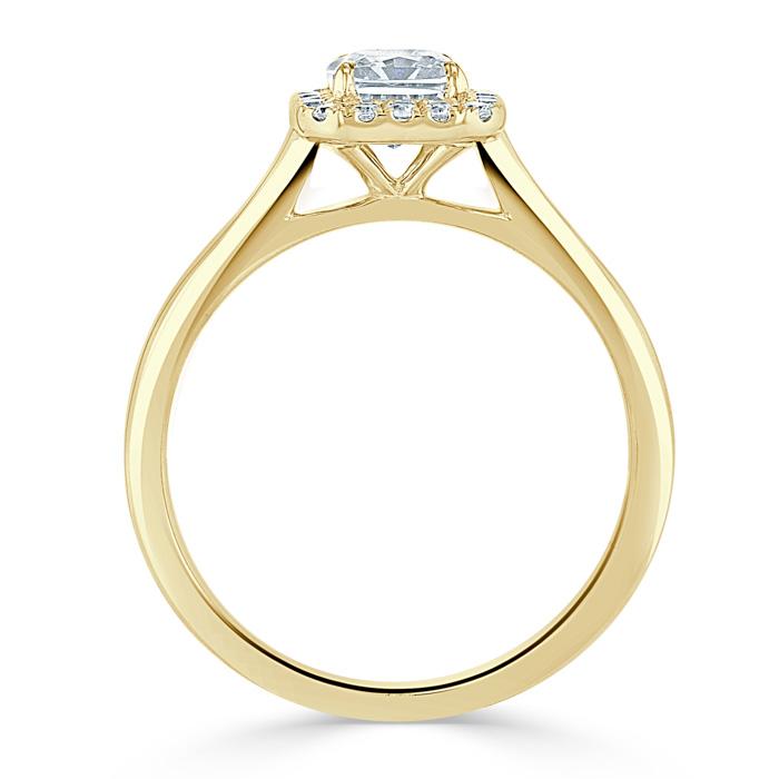 Radiant Cut Lab Diamond Halo Engagement Ring