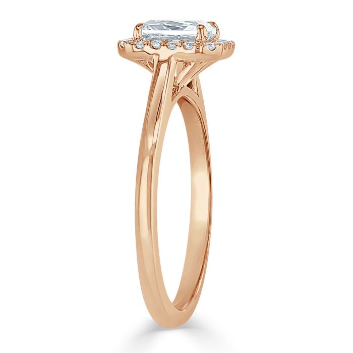 Radiant Cut Lab Diamond Halo Engagement Ring
