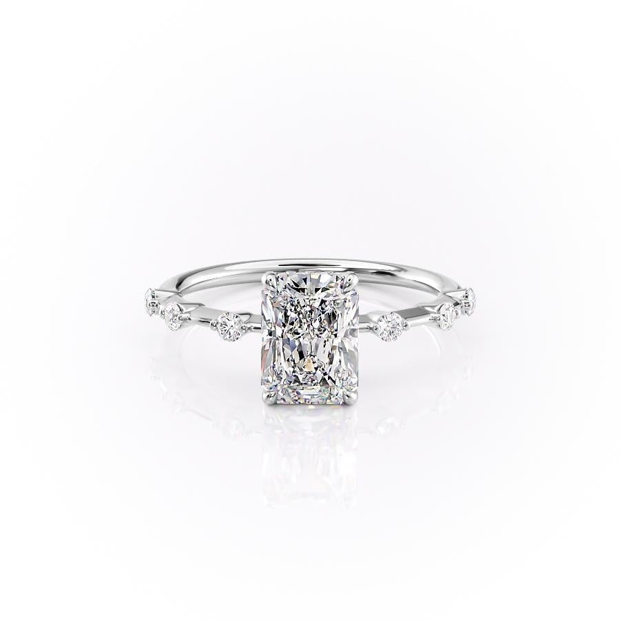 Radiant Cut Lab Diamond With Stone Set Shoulders