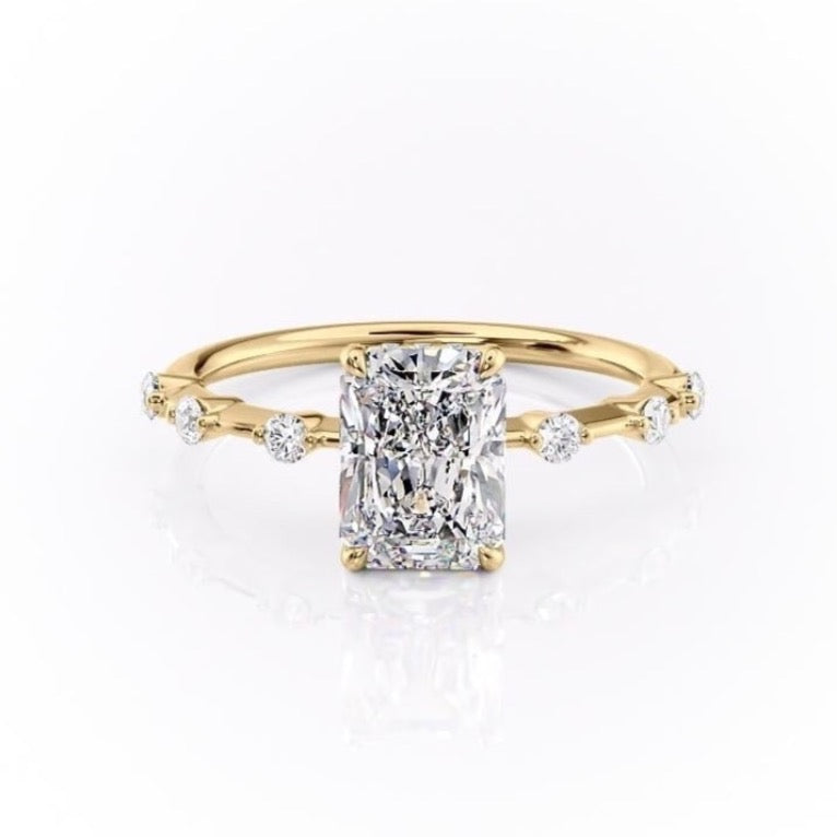 Radiant Cut Lab Diamond With Stone Set Shoulders