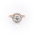 Round Cut Lab Diamond Engagement Ring, Classic Halo