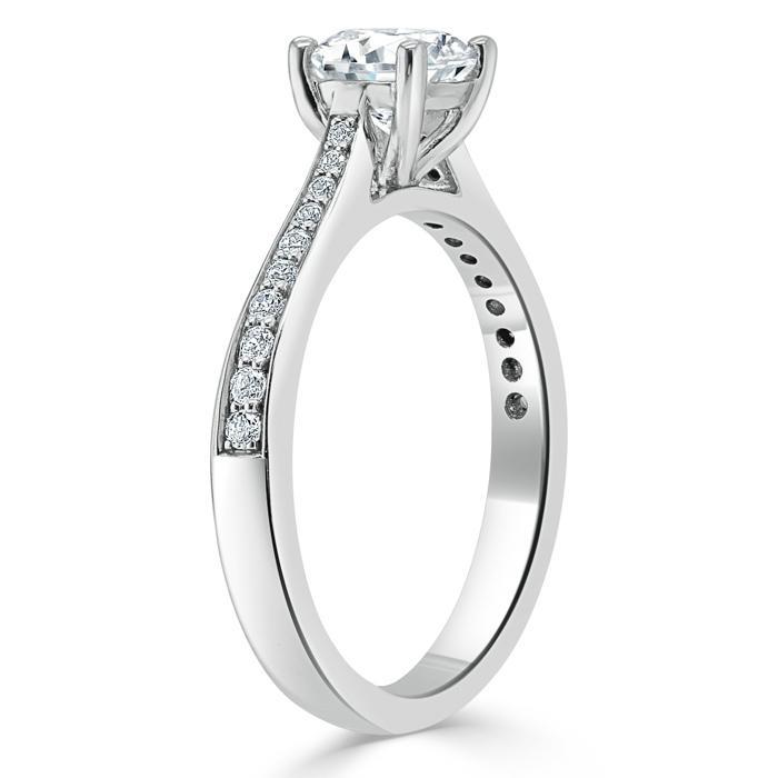 Round Cut Lab Diamond Engagement Ring, Classic Style