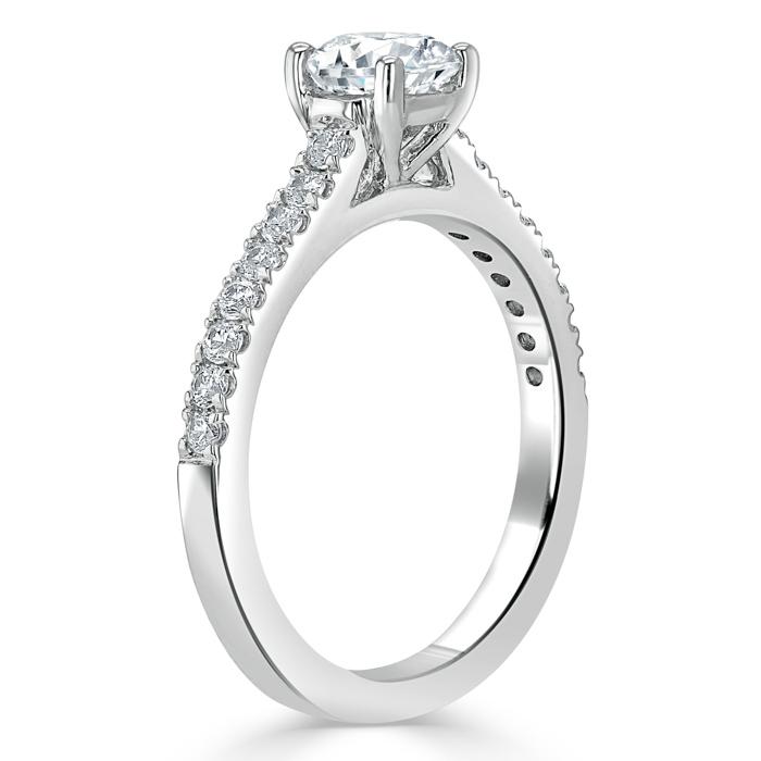 Round Cut Lab Diamond Engagement Ring, Classic Style