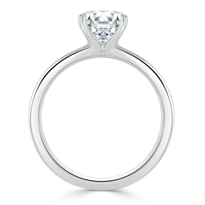 Round Cut Lab Diamond Engagement Ring, Classic Style