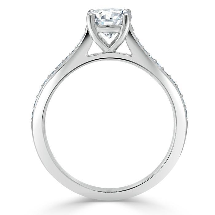 Round Cut Lab Diamond Engagement Ring, Classic Style