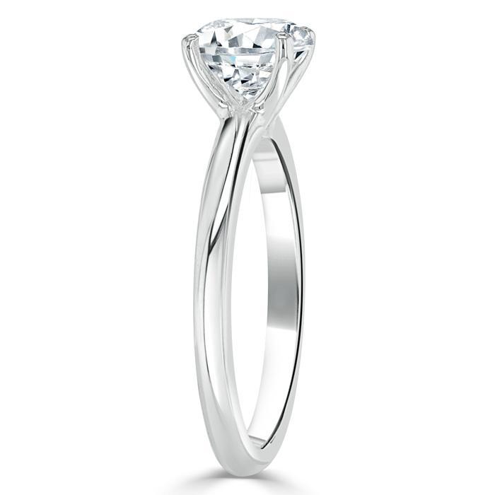 Round Cut Lab Diamond Engagement Ring, Classic Style