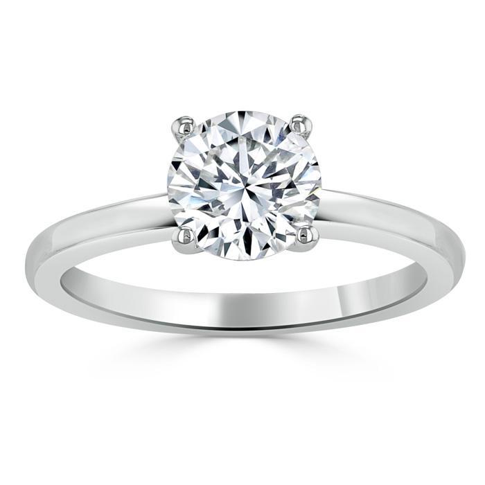 Round Cut Lab Diamond Engagement Ring, Classic Style